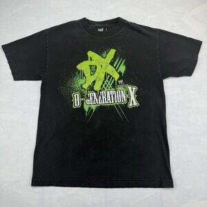 WWE 2002 DX D-Generation X Shawn Michaels Triple H Green Black T-Shirt  Medium